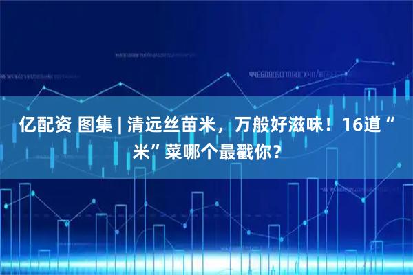 亿配资 图集 | 清远丝苗米，万般好滋味！16道“米”菜哪个最戳你？